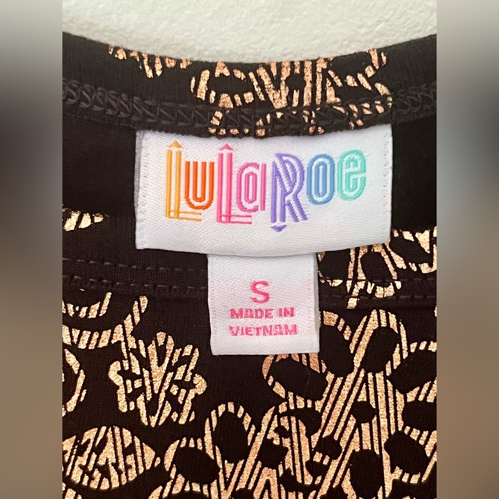 LuLaRoe Black Dress with COPPER Patterns - Picture 3 of 3